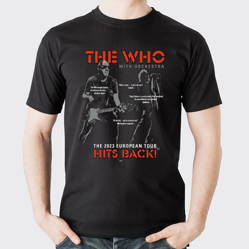 The 2023 European Tour Hits Back The Who With Orchestra Limited Edition T-shirts